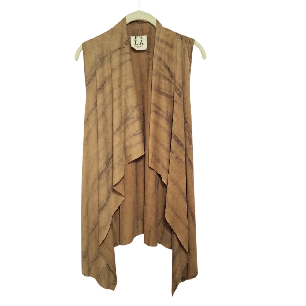 PPLA Ishi Knit Boho Waterfall Vest Brown Size XS/S USA Boho Hippie Rockabillly